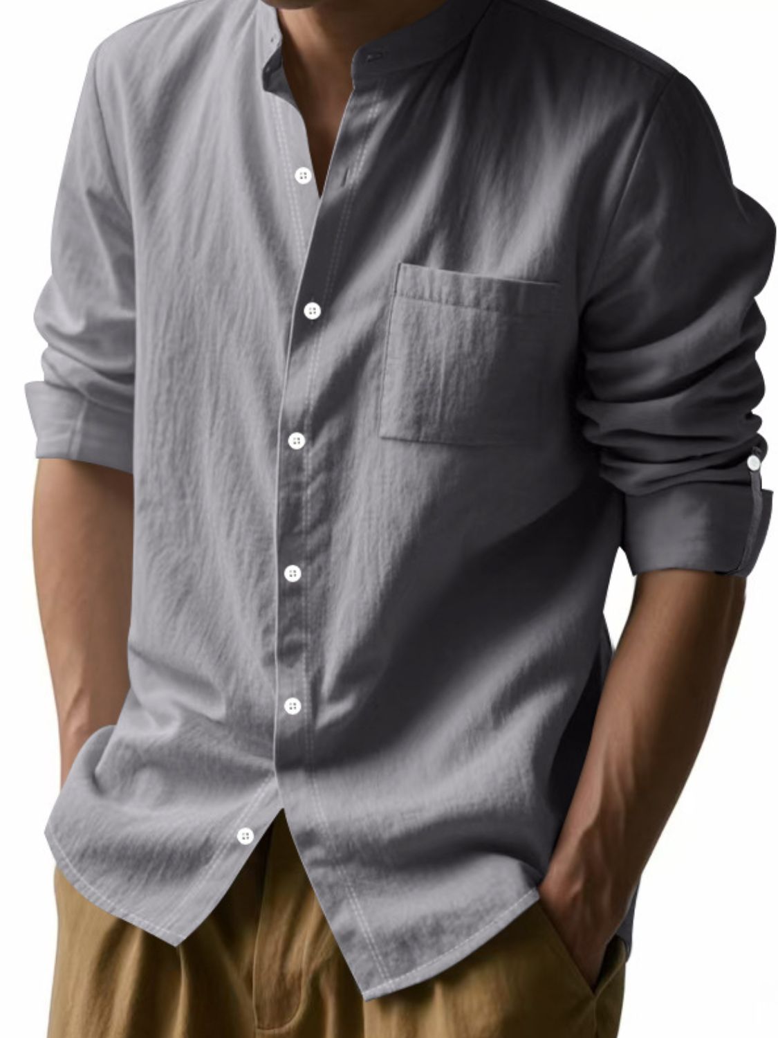 Men's Full Size Button Down Long Sleeve Shirt Plus Size - Clothes For Her Online Store