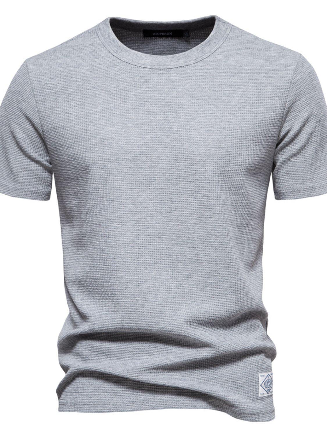 Men's Waffle-Knit Short Sleeve T-Shirt - Clothes For Her Online Store