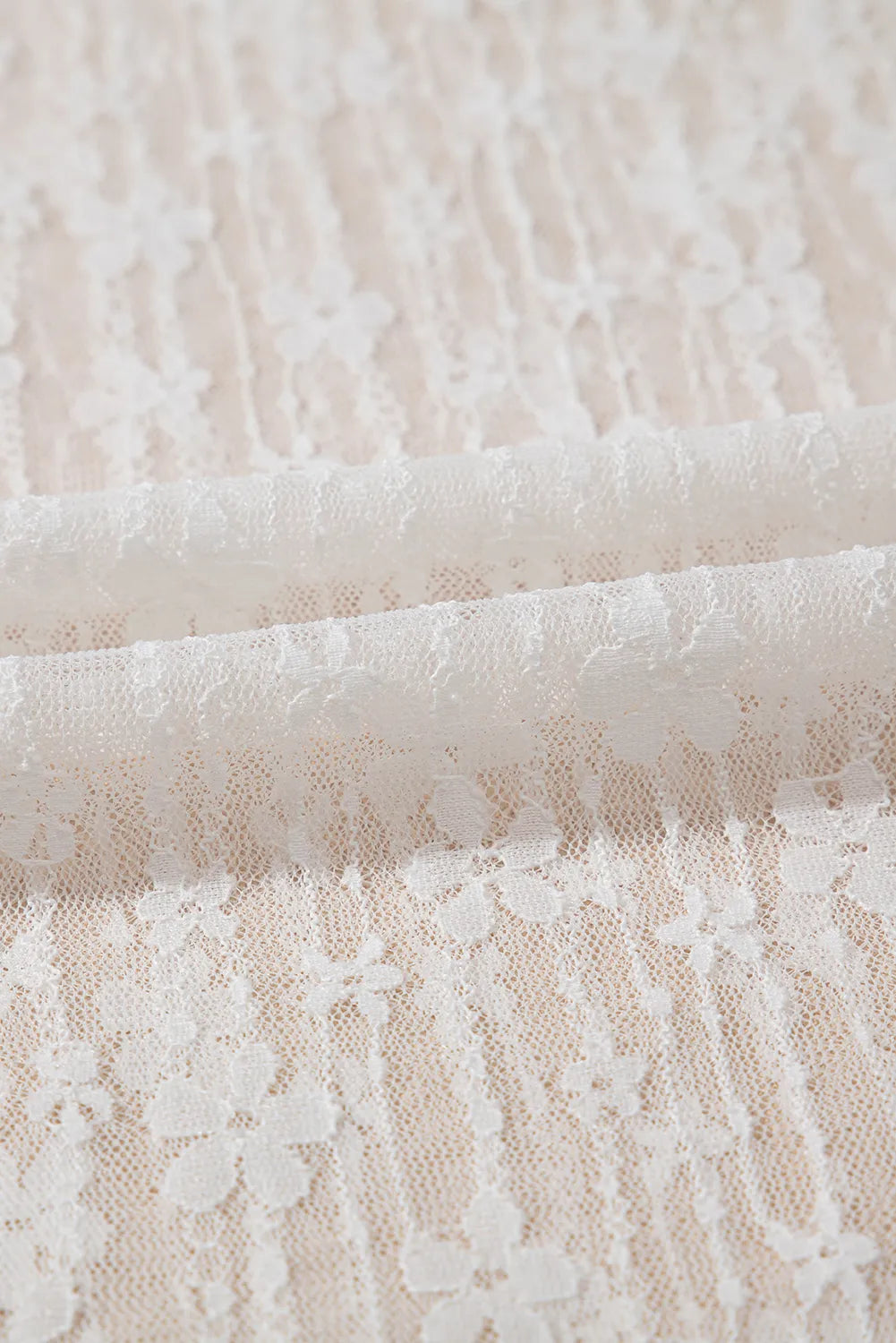 Sheer Floral Lace Long Sleeve Slim Fit Top
