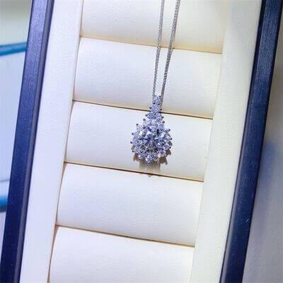 5 Carat Moissanite 925 Sterling Silver Pendant Necklace - Clothes For Her Online Store