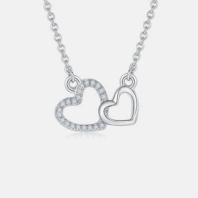 Moissanite 925 Sterling Silver Heart Necklace - Clothes For Her Online Store
