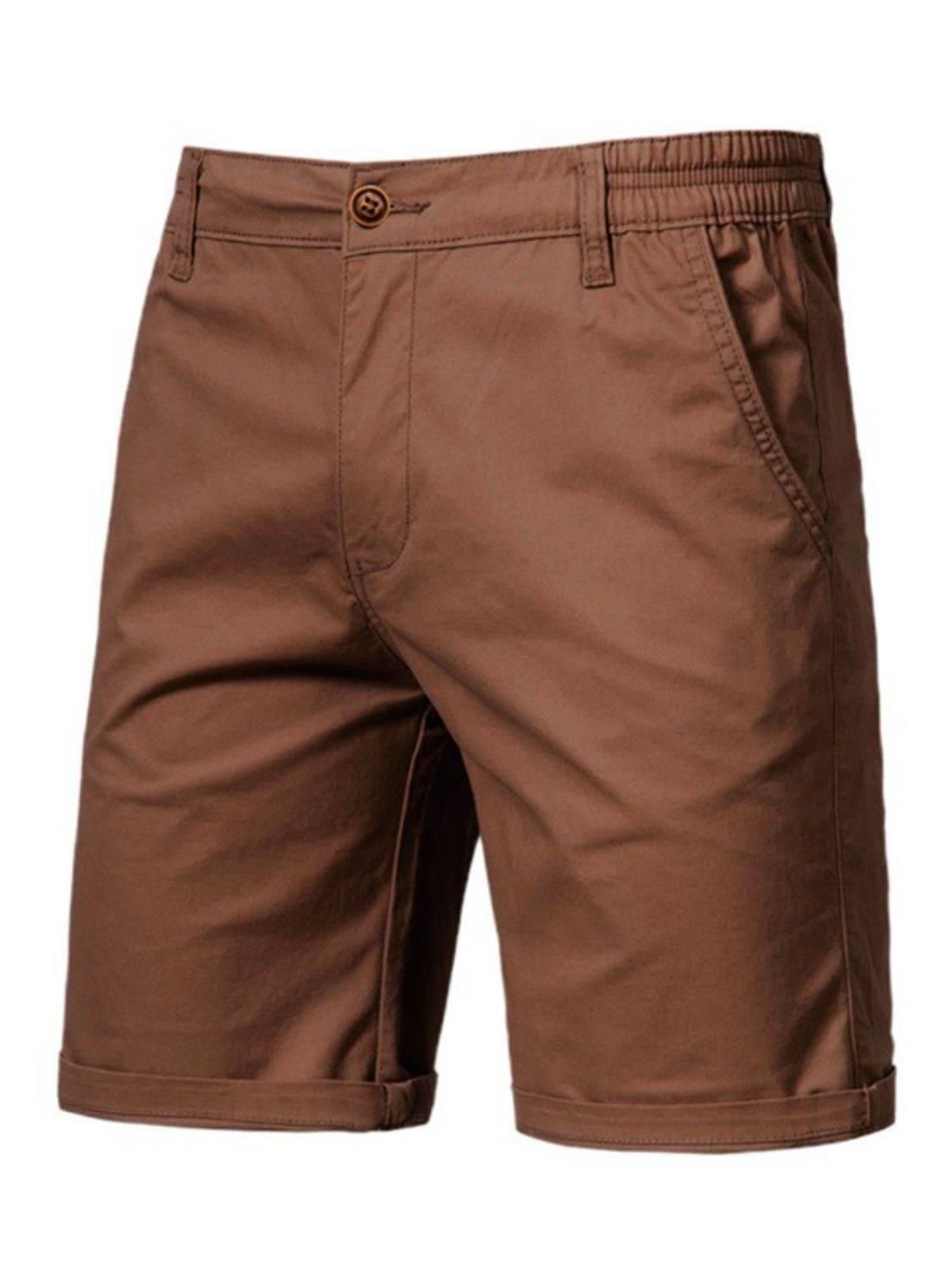 Men's Elastic Waist Shorts with Pockets - Clothes For Her Online Store