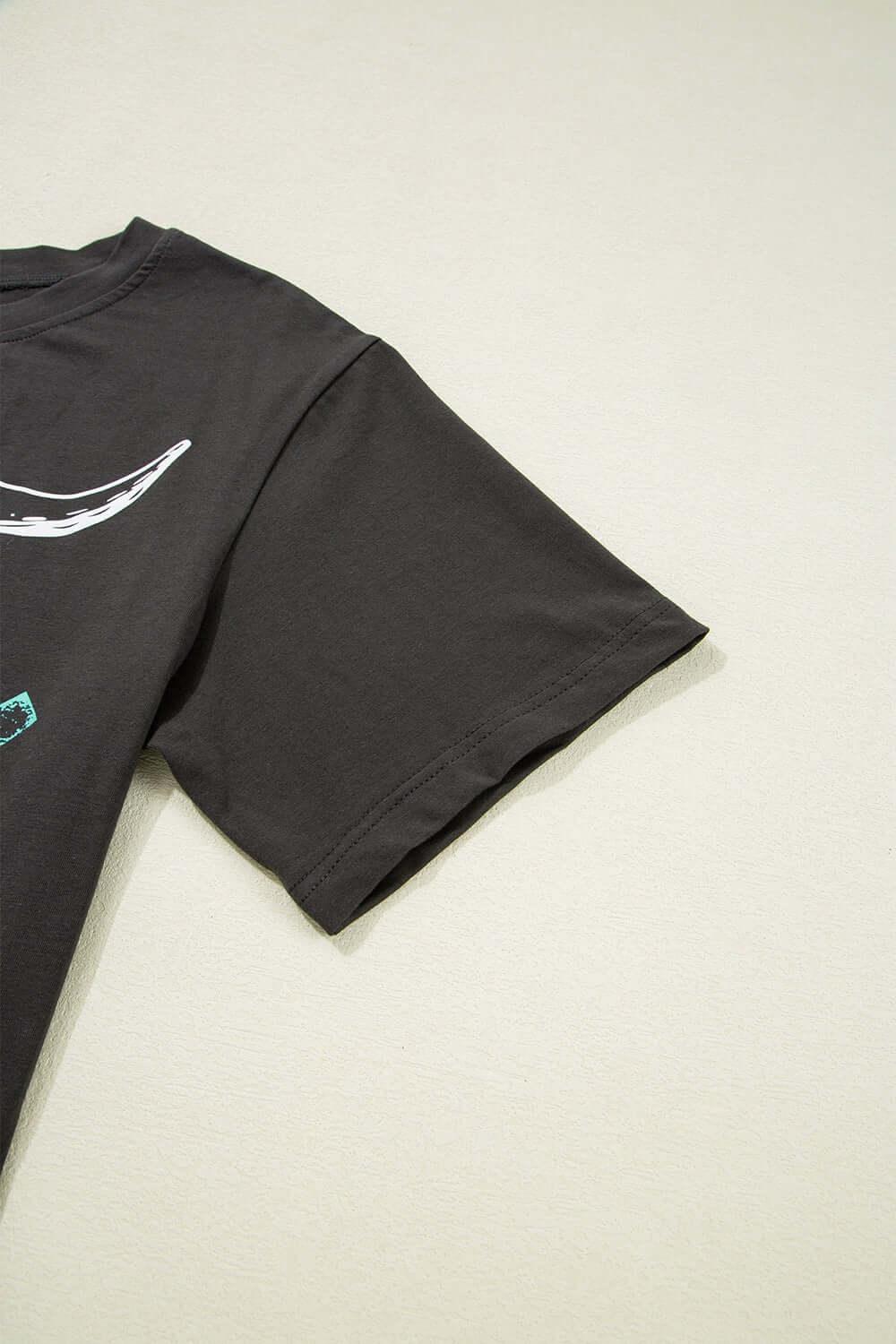 Bull Head Skull Round Neck Short Sleeve T Shirt - Clothes For Her Online Store