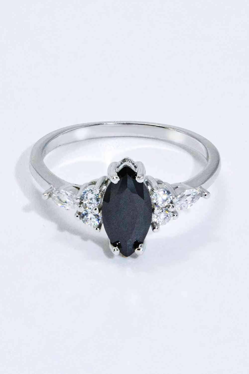925 Sterling Silver Black Agate Ring - Clothes For Her Online Store