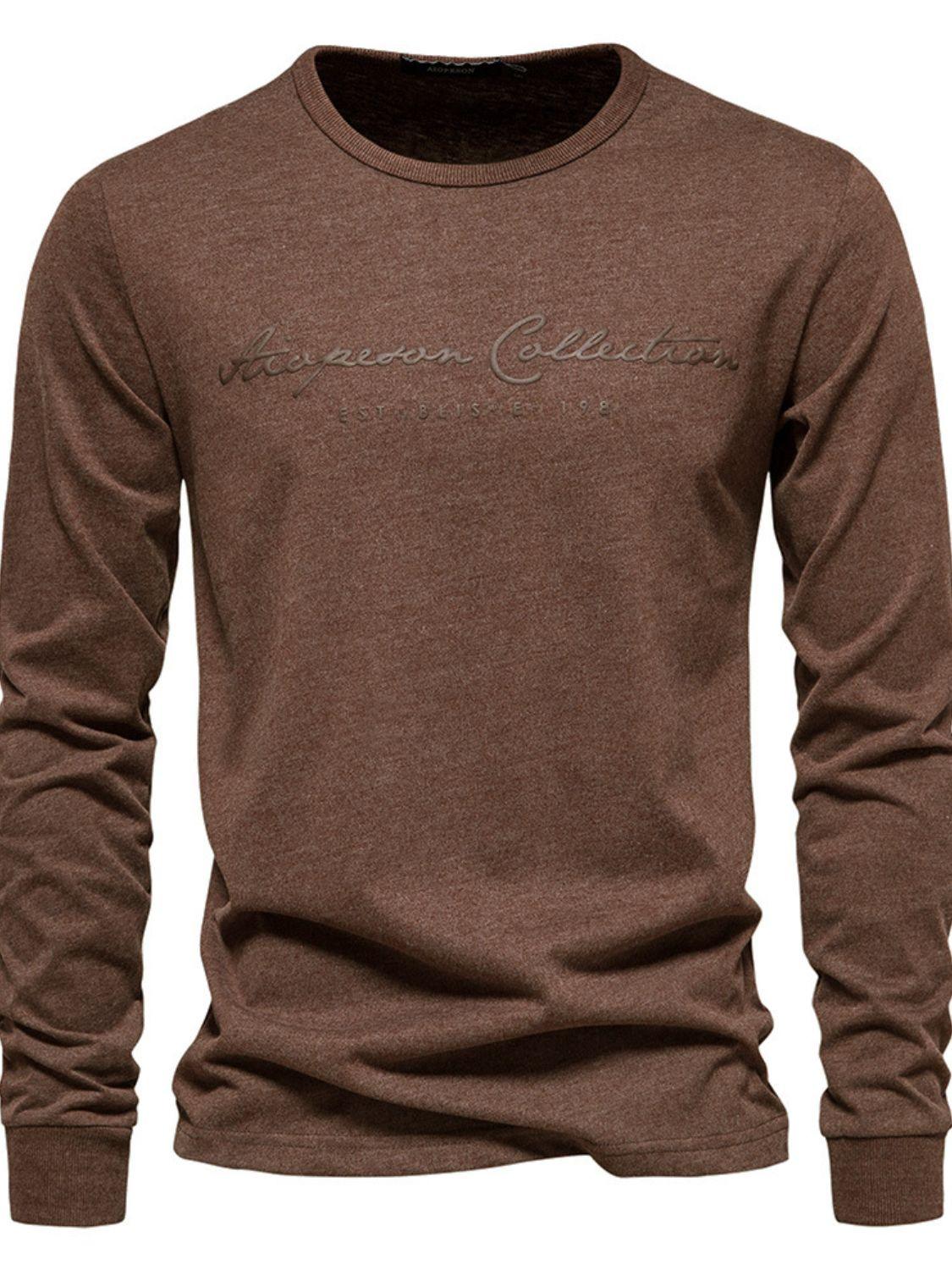 Men's Round Neck Letter Graphic T-Shirt - Clothes For Her Online Store