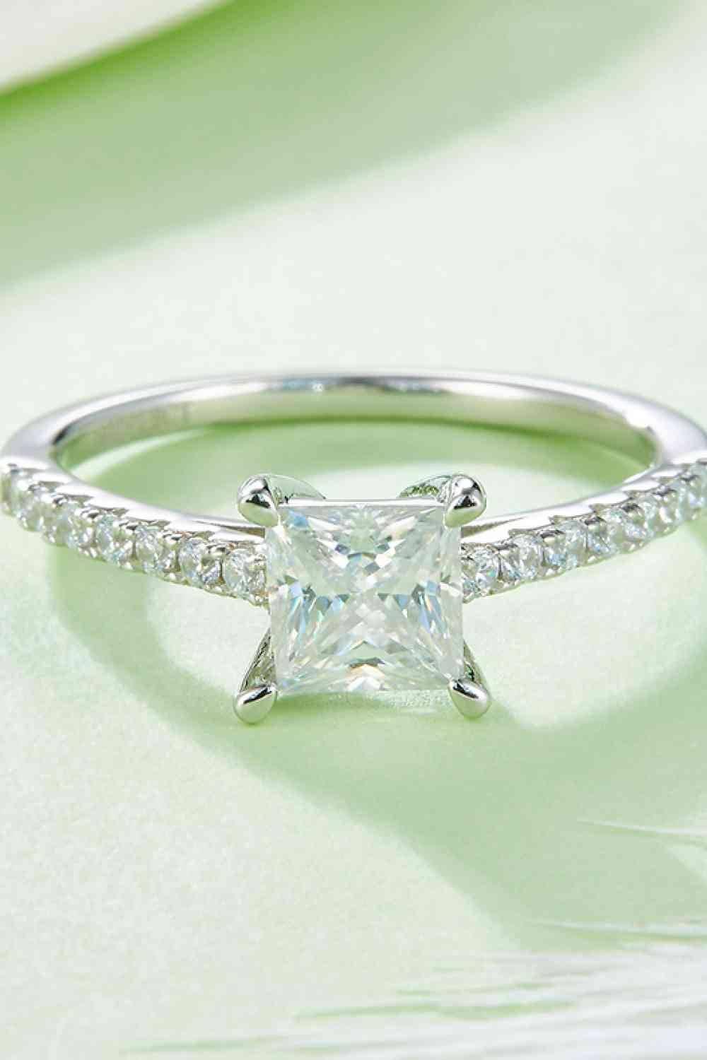 1.21 Carat Moissanite 925 Sterling Silver Side Stone Ring - Clothes For Her Online Store