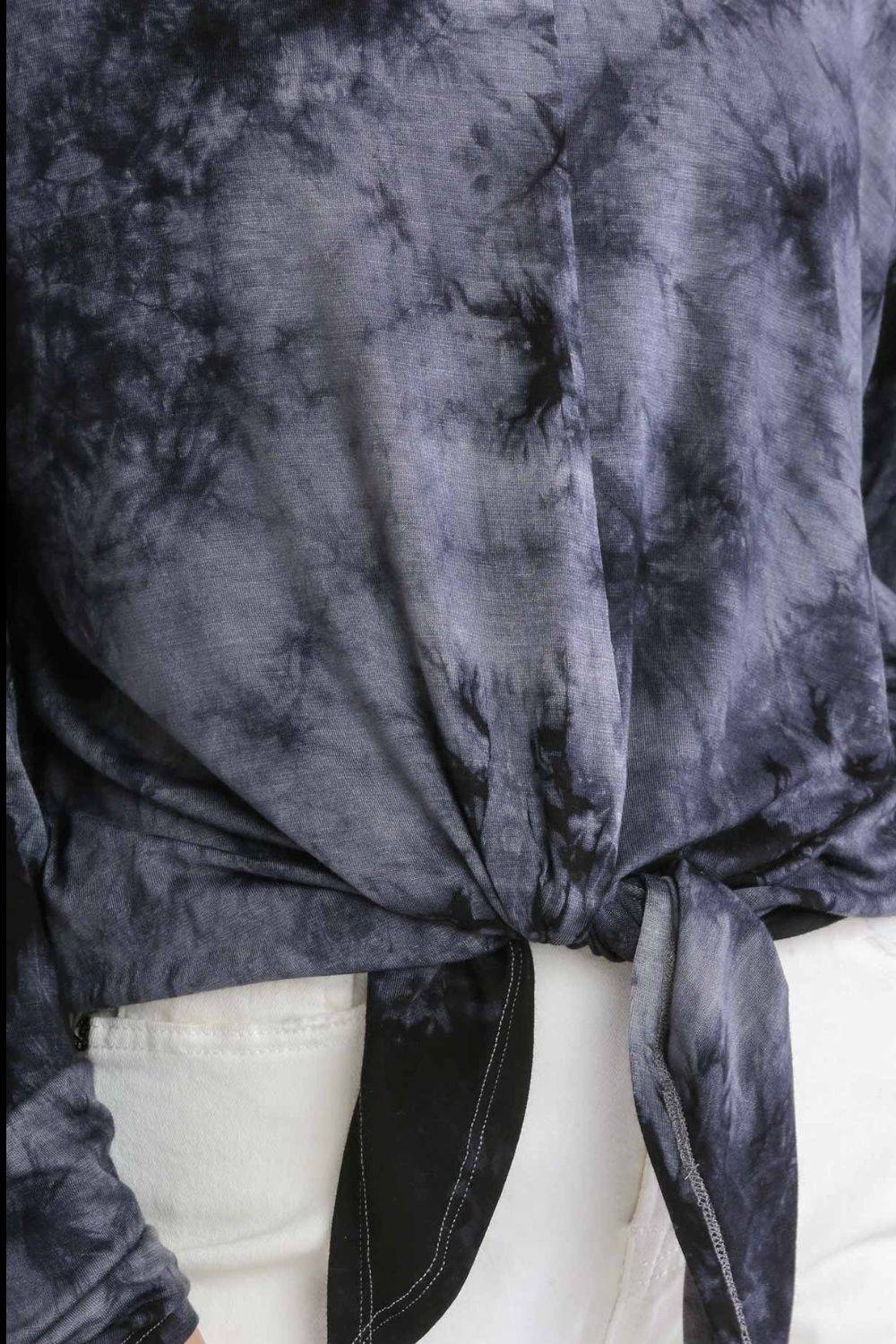 Umgee Full Size Tie Dye Lightweight Long Sleeve Top Plus Size - Clothes For Her Online Store