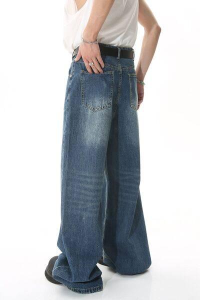 Wide Leg Jeans with Pockets - Clothes For Her Online Store