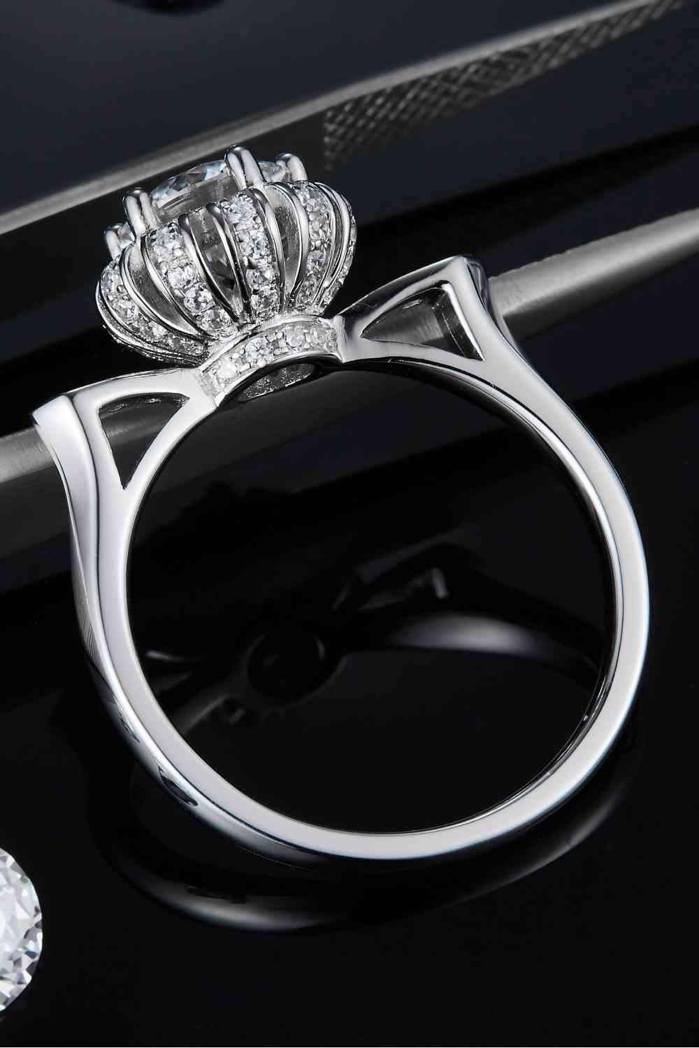 1 Carat Moissanite 925 Sterling Silver Ring - Clothes For Her Online Store