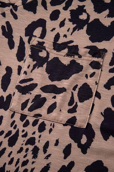 Leopard V-Neck Half Sleeve T-Shirt - Clothes For Her Online Store