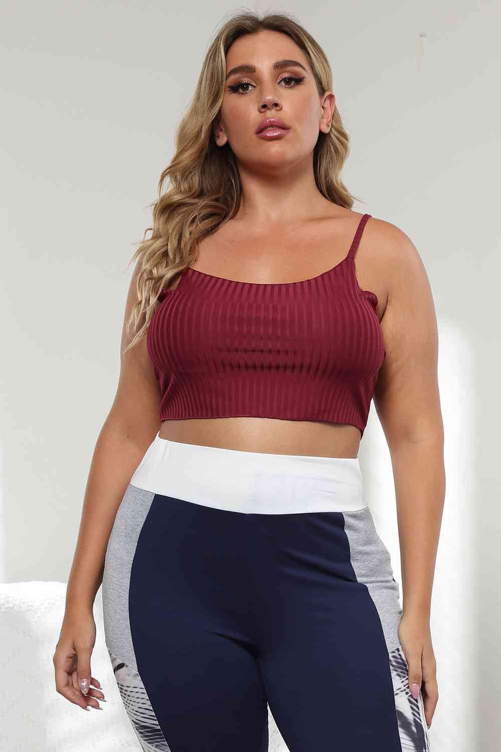 Plus Size Ribbed Spaghetti StrapTop - Clothes For Her Online Store