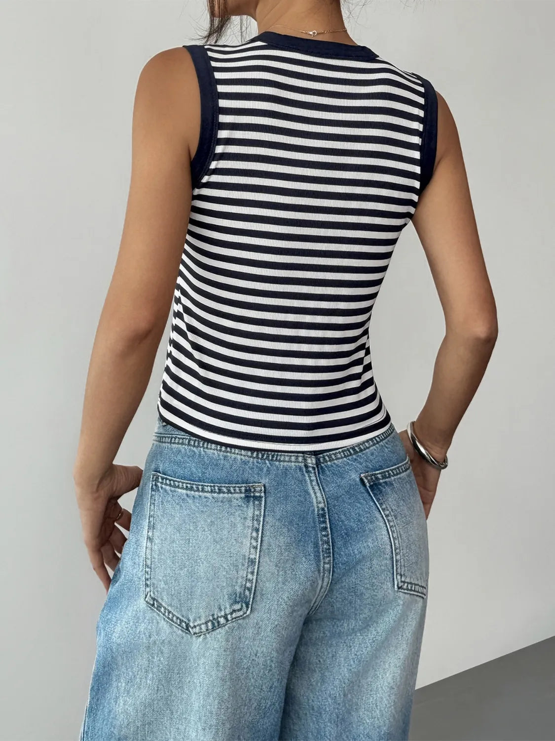 Striped Round Neck Tank