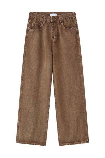 Wide Leg Jeans with Pockets - Clothes For Her Online Store