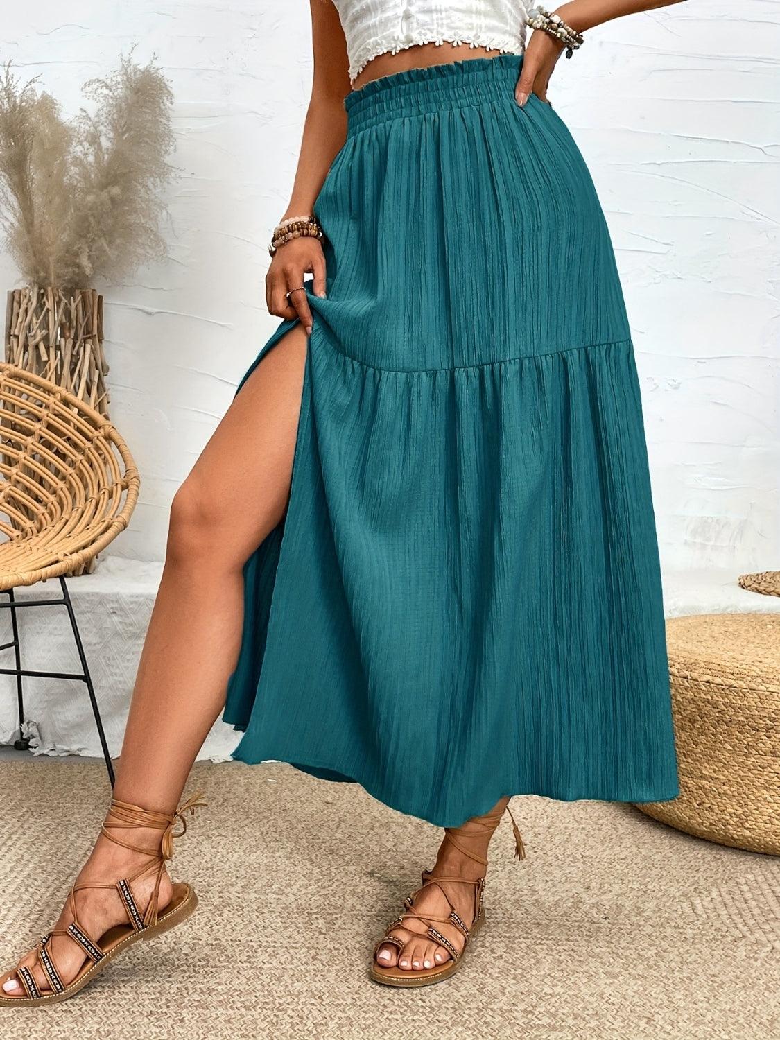 Frill Slit Skirt - Clothes For Her Online Store