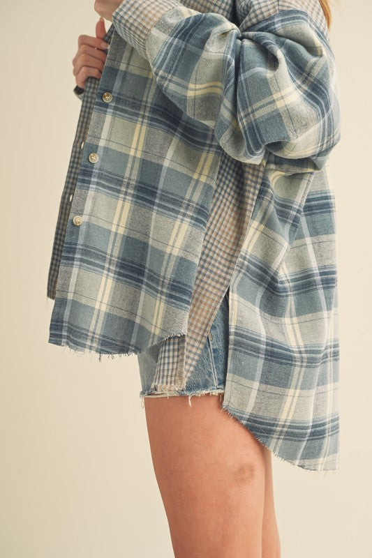 Aemi + Co Plaid Button Down Flannel Shirt - Clothes For Her Online Store
