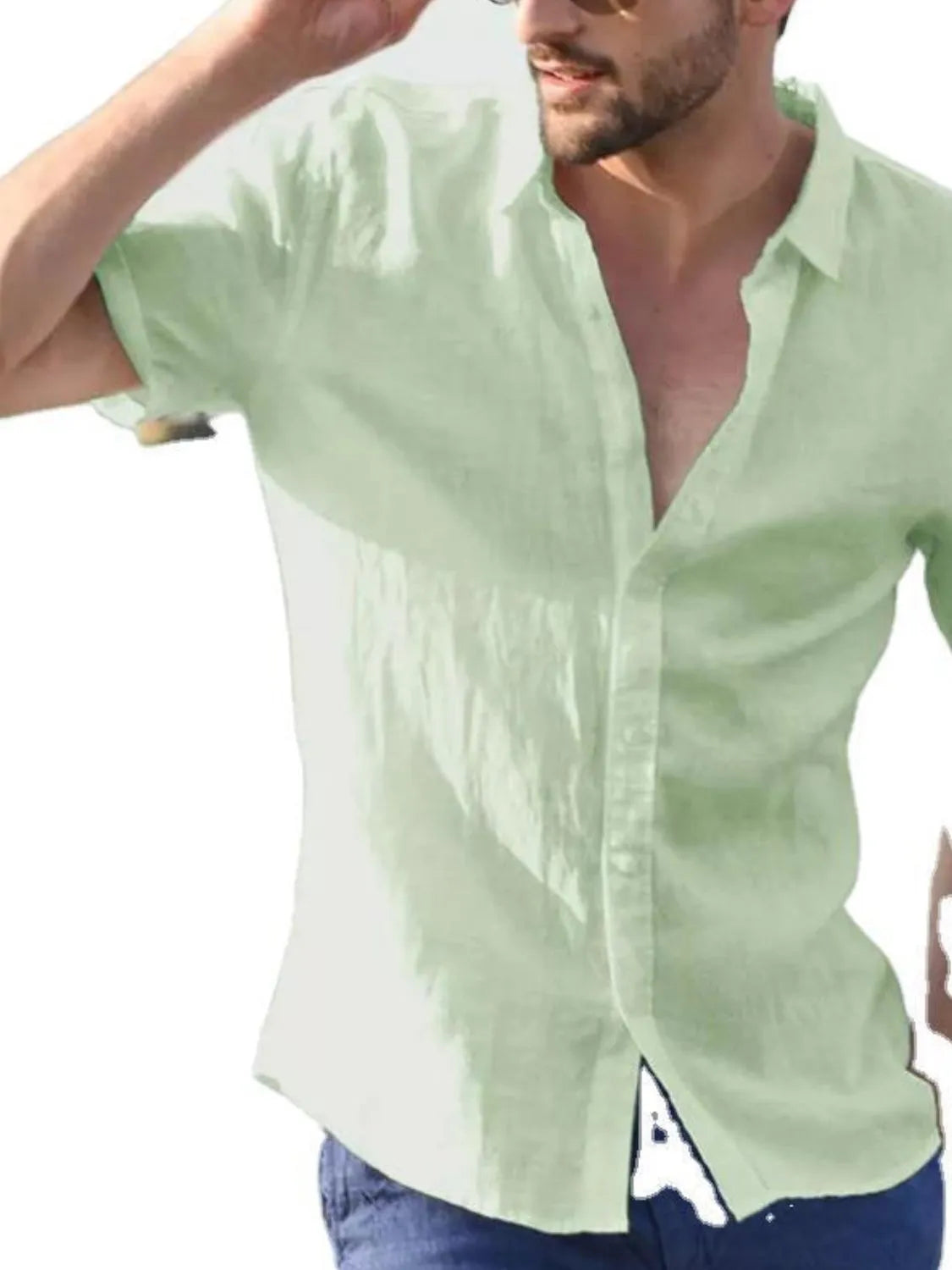 Men's Full Size Button Up Short Sleeve Shirt Plus Size