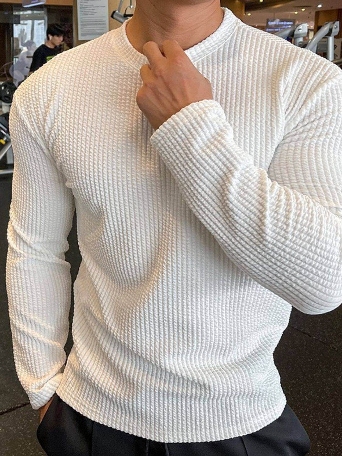Men's Plus Size Round Neck Long Sleeve T-Shirt