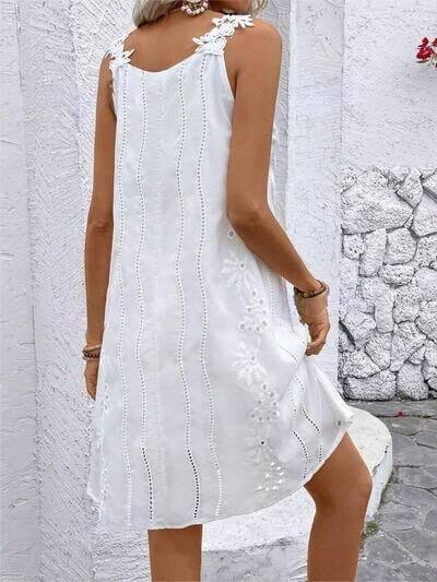 Lace Detail V-Neck Mini Dress - Clothes For Her Online Store