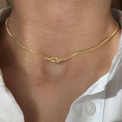 Titanium Steel Knotted Necklace - Clothes For Her Online Store