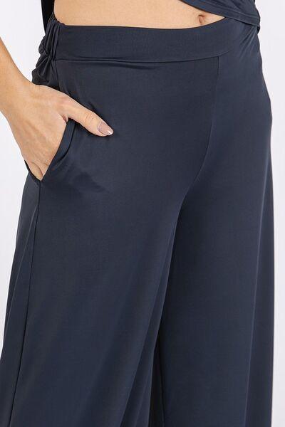 Mittoshop Yoga Air Stretch Elastic Waist Wide Leg Pants - Clothes For Her Online Store