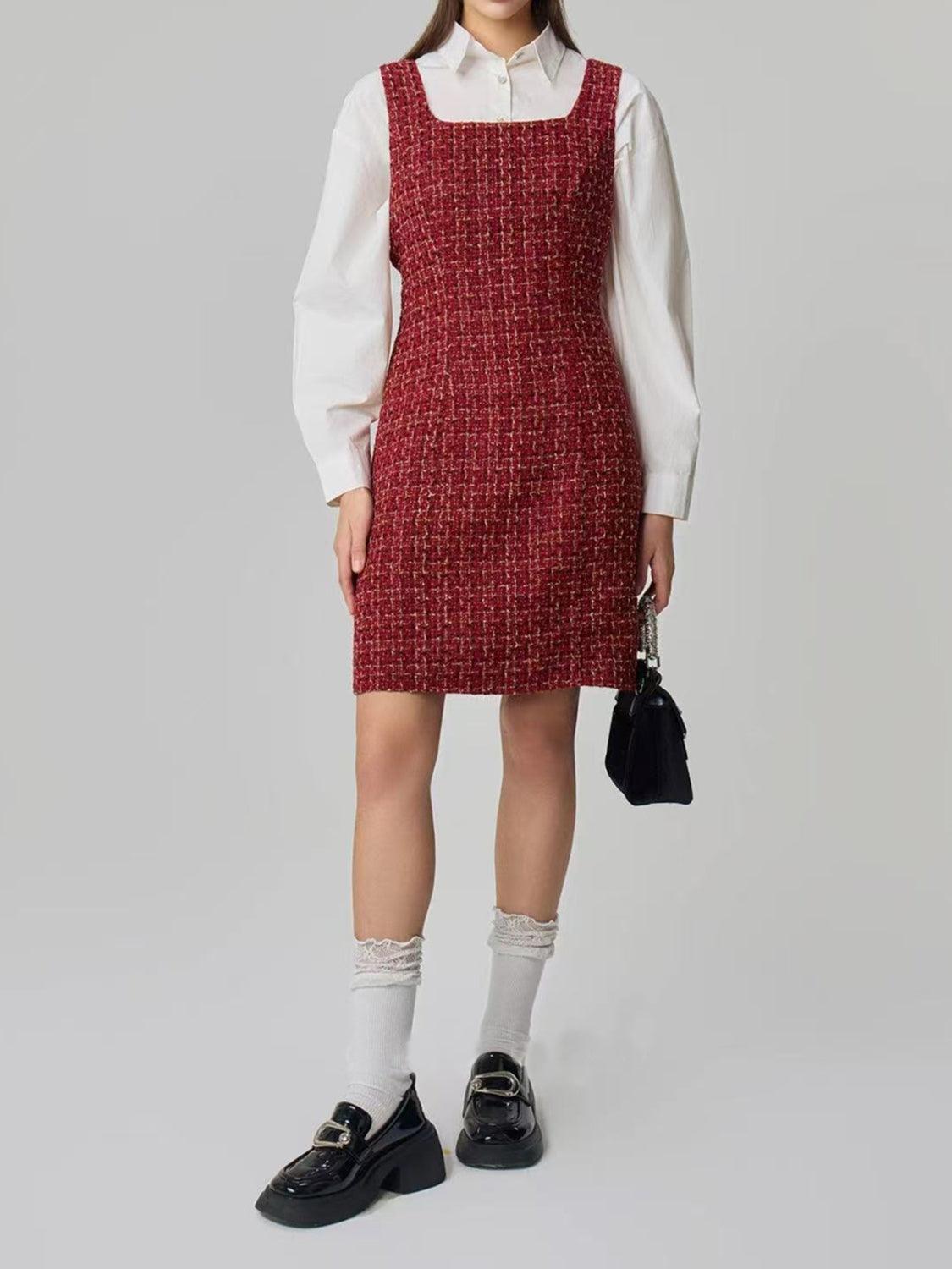 Square Neck Wide Strap Dress - Clothes For Her Online Store
