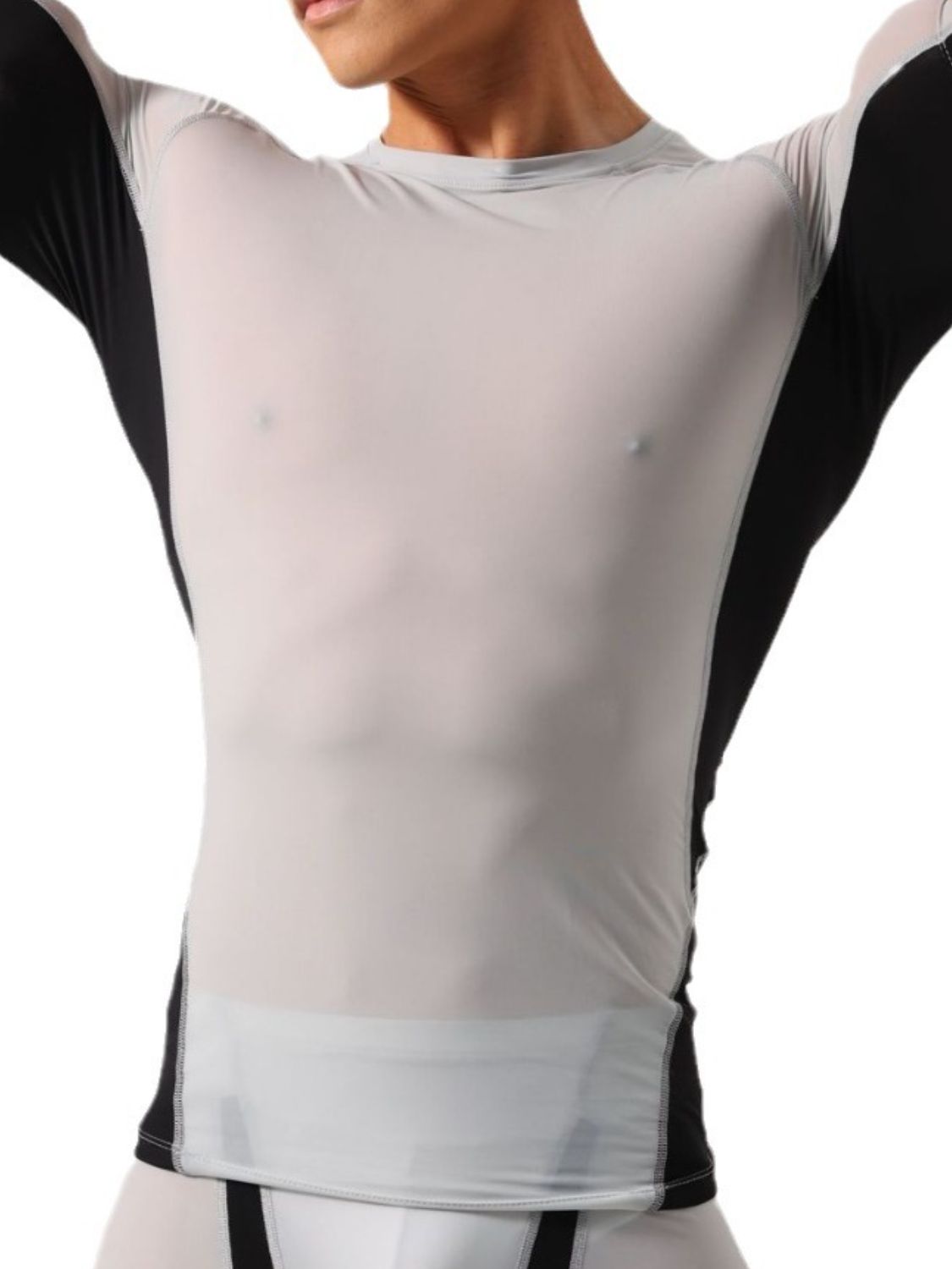 Men's Contrast Round Neck Short Sleeve T-Shirt