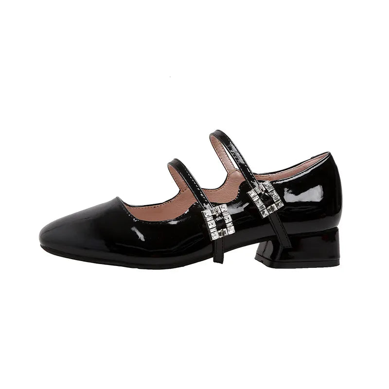Block Heel Buckle Mary Jane Shoes