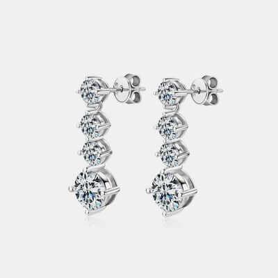4 Carat Moissanite 925 Sterling Silver Earrings - Clothes For Her Online Store