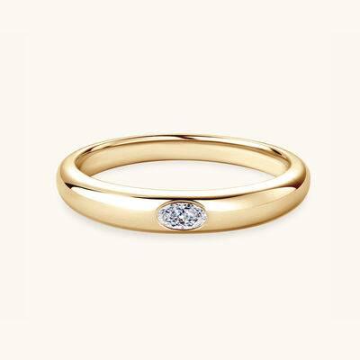 925 Sterling Silver Inlaid Moissanite Ring - Clothes For Her Online Store