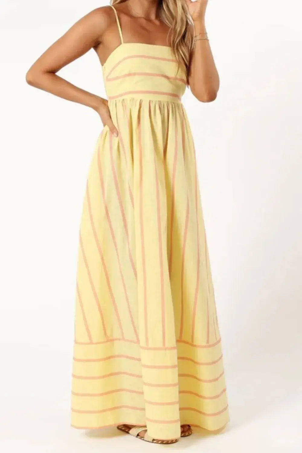 Striped Square Neck Cami Dress
