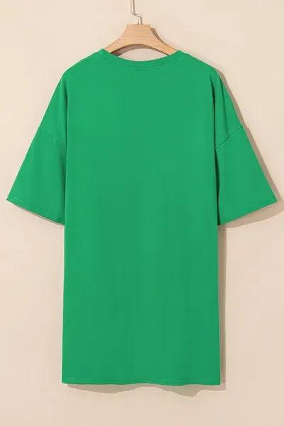 Rhinestone Lucky Poker Cards Oversized T-Shirt - Clothes For Her Online Store