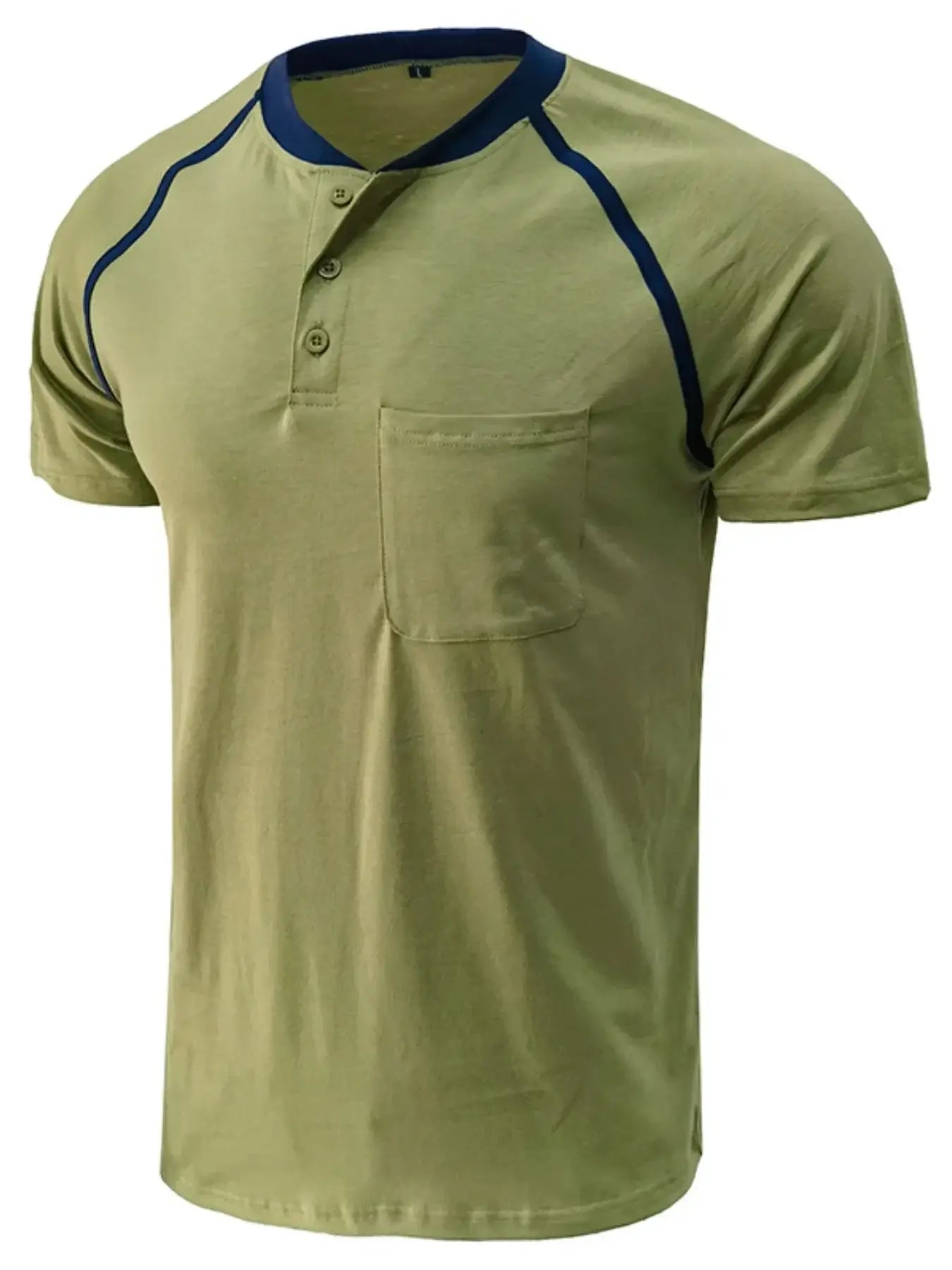 Men's Contrast Stitch Polo Shirt with Chest Pocket