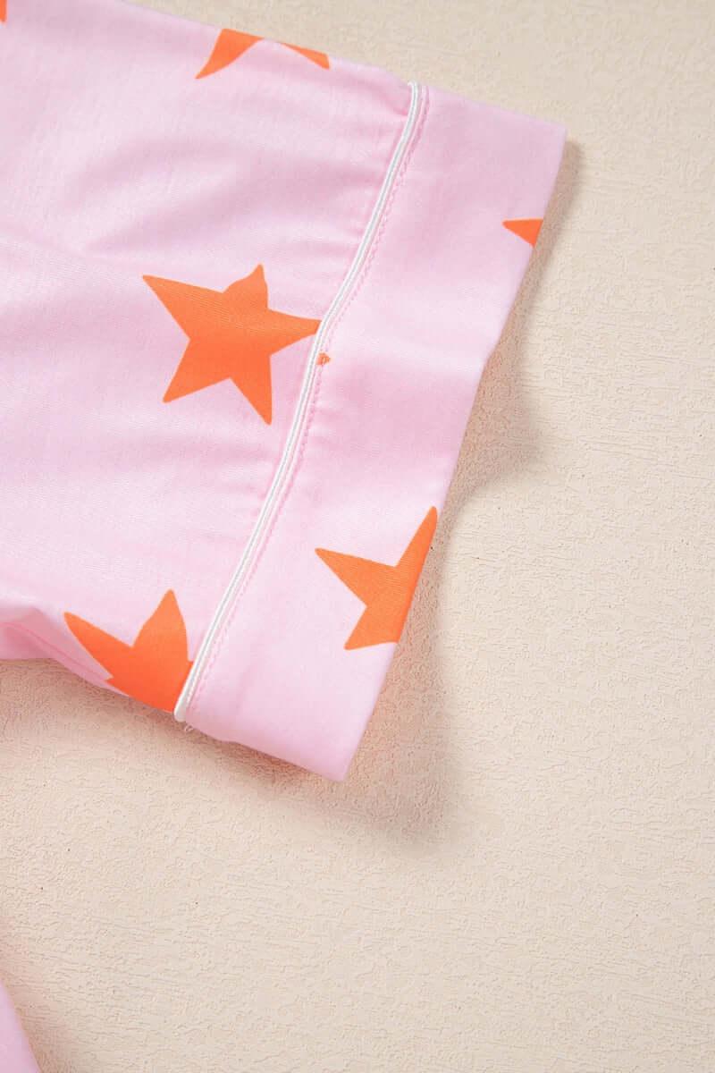 Star Print Short Sleeve Shirt and Shorts Set - Clothes For Her Online Store