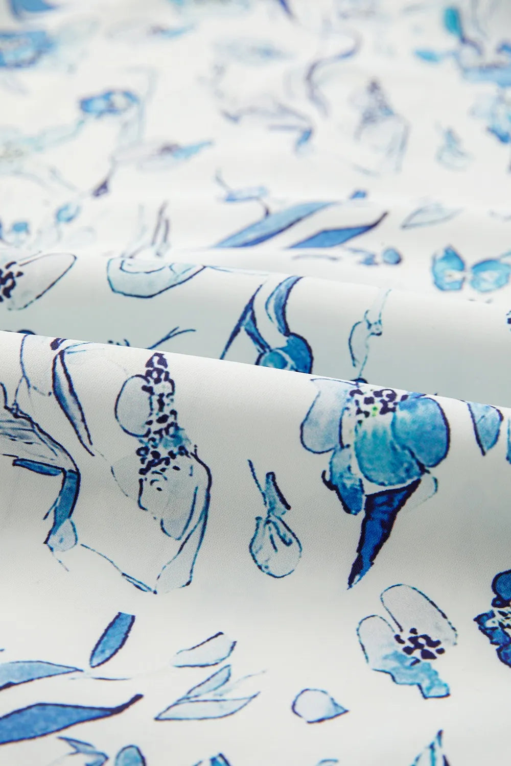 Floral Print Ruffled Short Sleeve Blouse