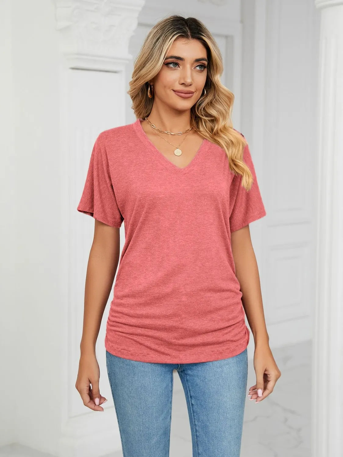 V-Neck Short Sleeve T-Shirt