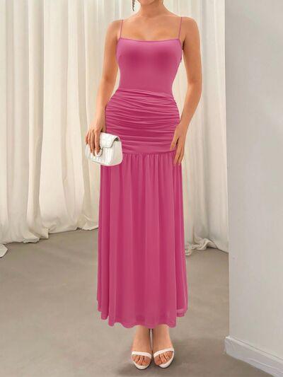 Ruched Maxi Cami Dress - Clothes For Her Online Store