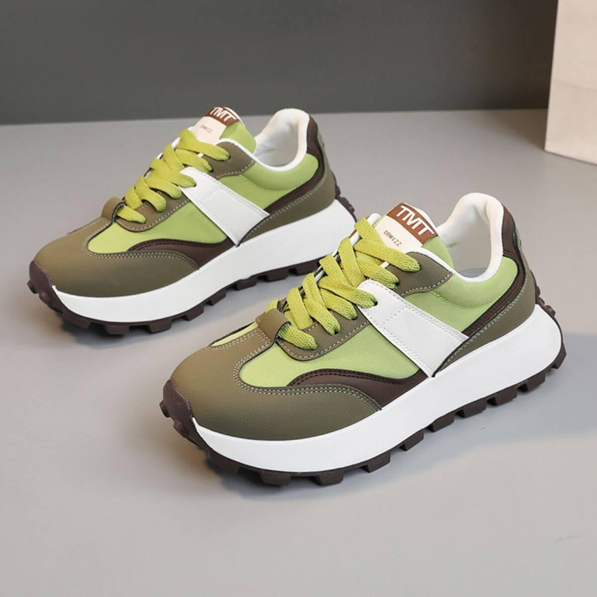 Contrast Round Toe Platform Athletic - Clothes For Her Online Store