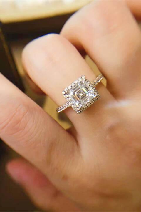 2 Carat Moissanite 925 Sterling Silver Ring - Clothes For Her Online Store