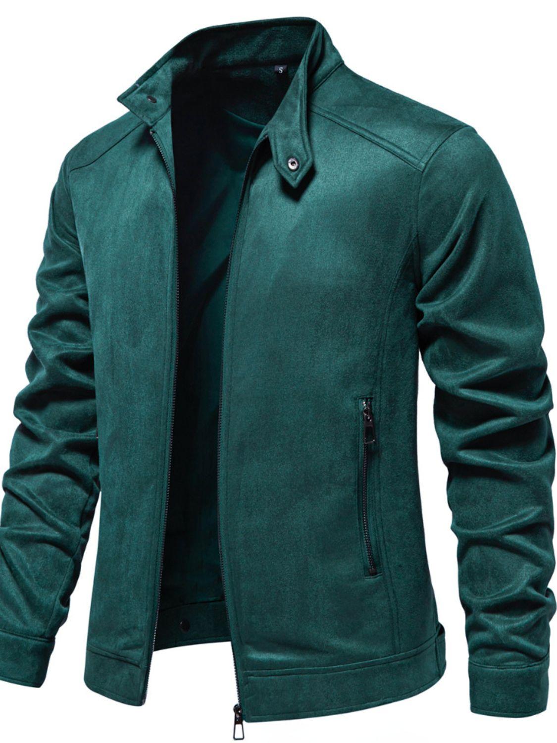 Men's Zip Up Long Sleeve Biker Jacket - Clothes For Her Online Store