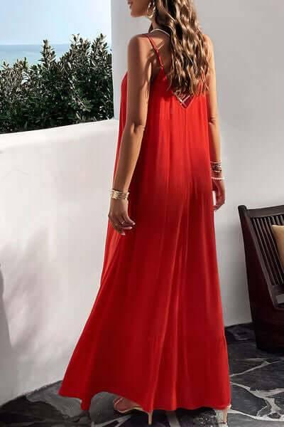 Devine Backless Maxi Cami Dress with Pockets - Clothes For Her Online Store