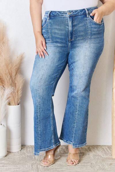 RISEN Full Size High Rise Ankle Flare Jeans - Clothes For Her Online Store