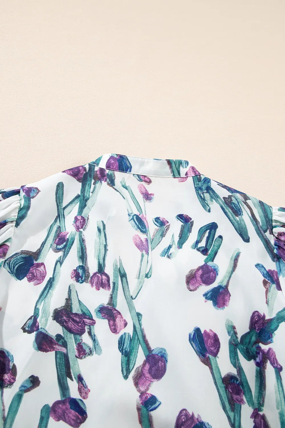 Floral Ricrac Trim Half Sleeve Peplum Top - Clothes For Her Online Store