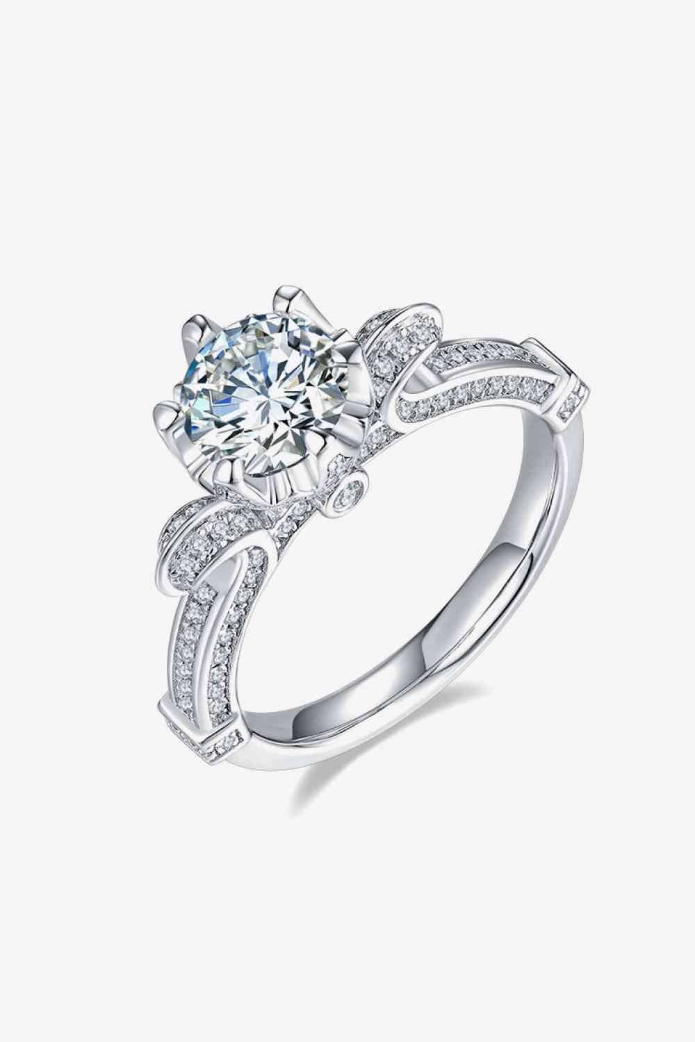 Adored 1 Carat Moissanite 925 Sterling Silver Ring - Clothes For Her Online Store