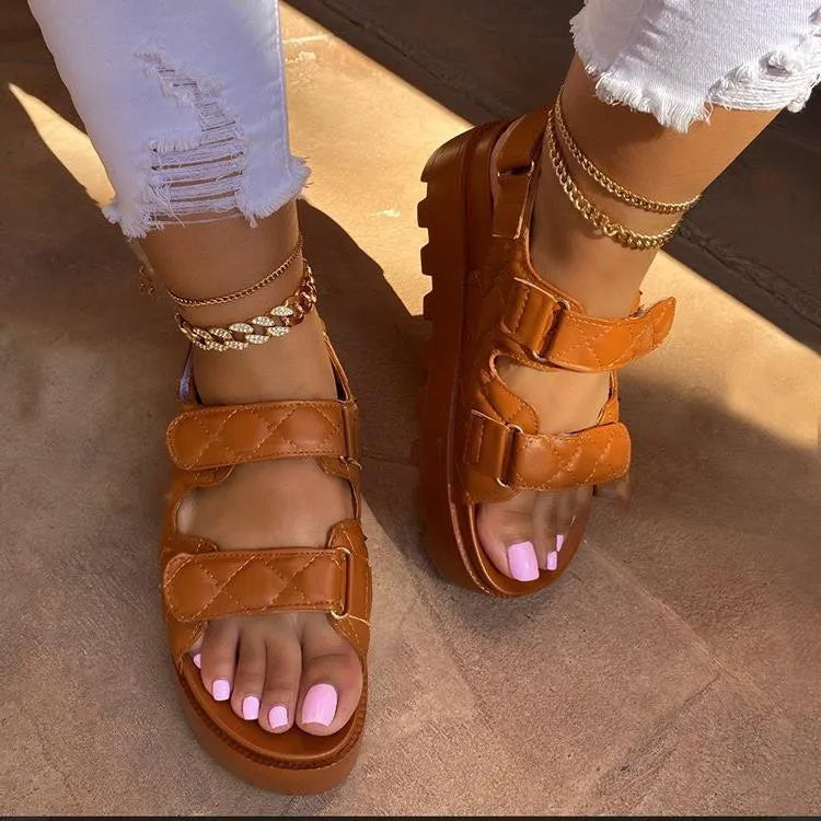 Round Toe Platform Sandals