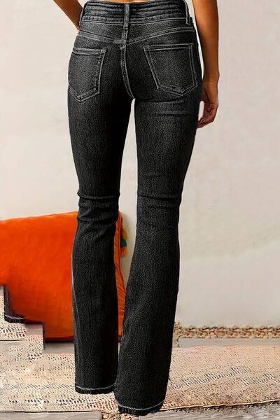 Cat Whisker Washed Bootcut Jeans - Clothes For Her Online Store
