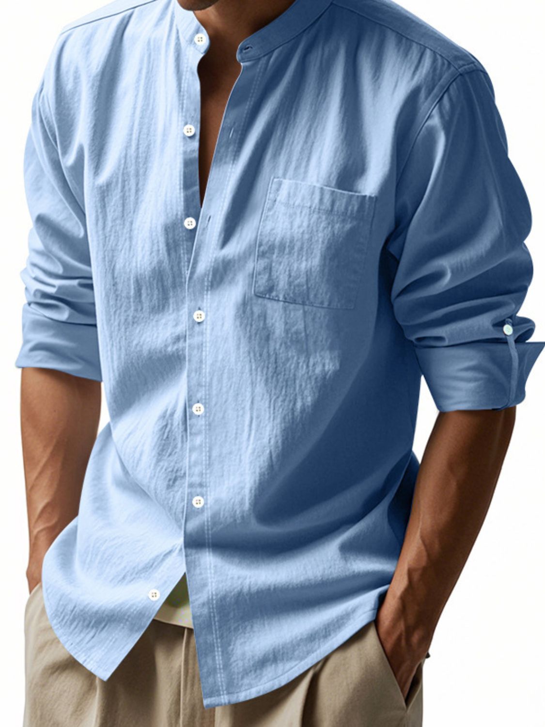 Men's Full Size Button Down Long Sleeve Shirt Plus Size - Clothes For Her Online Store