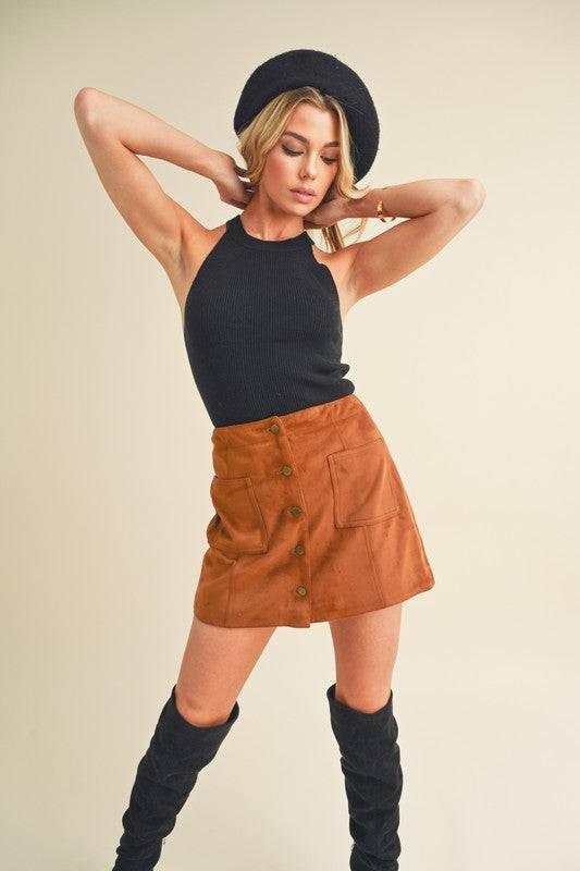 Aemi + Co Grecian Neck Ribbed Tank - Clothes For Her Online Store