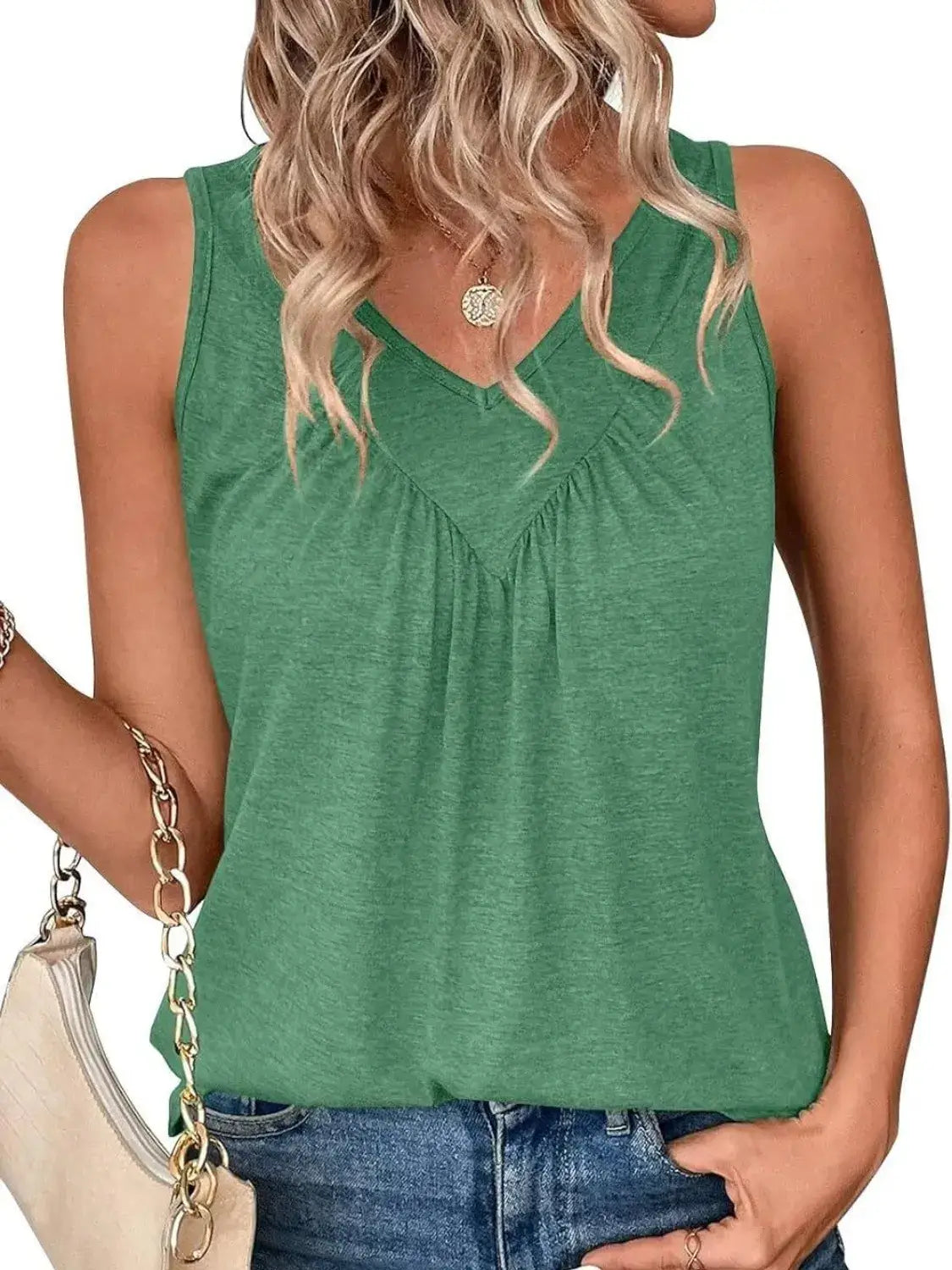 Ruched V-Neck Tank