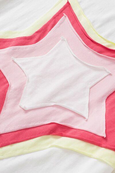 Color Block Star Patched Oversized T-Shirt - Clothes For Her Online Store