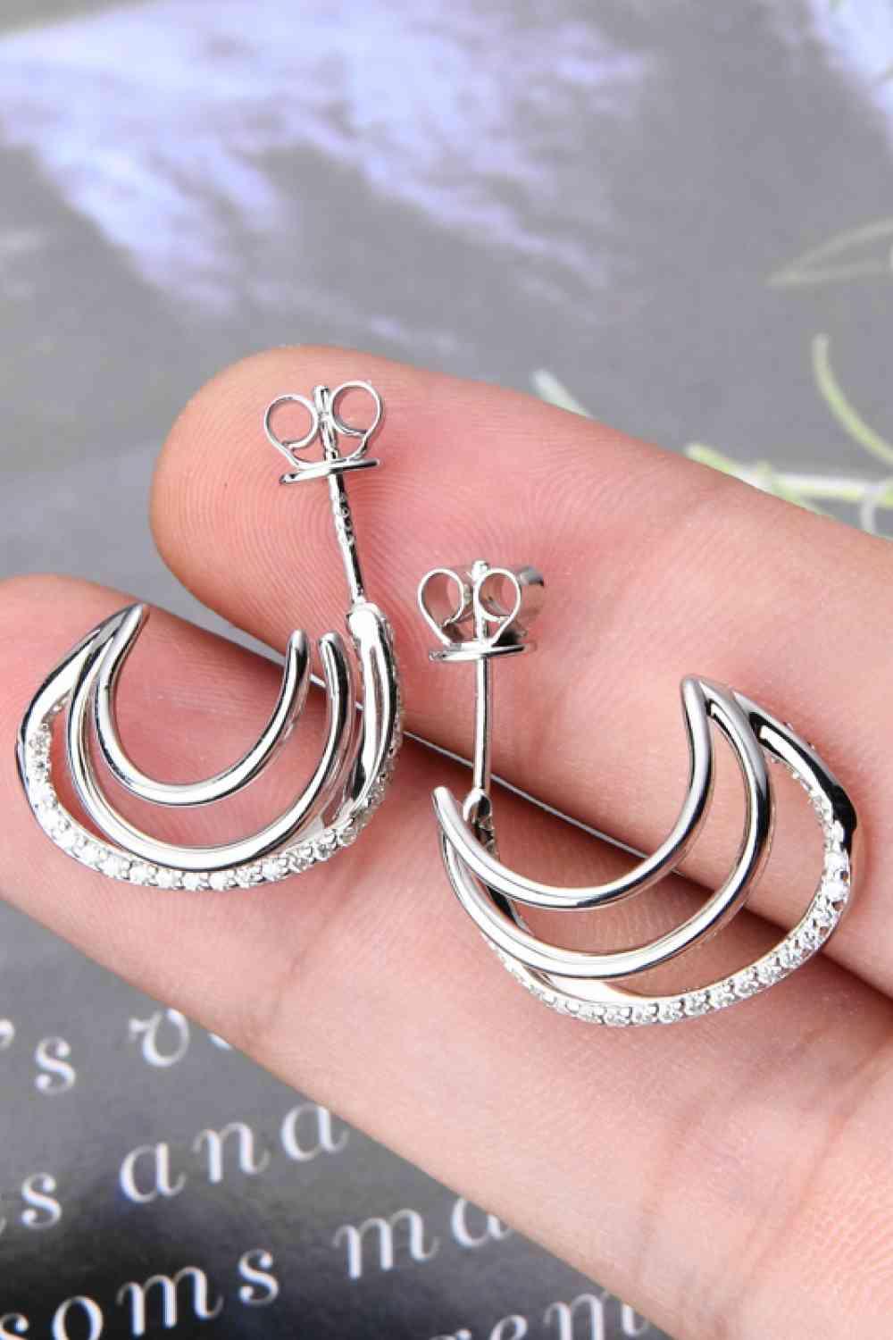 Moissanite 925 Sterling Silver Earrings - Clothes For Her Online Store